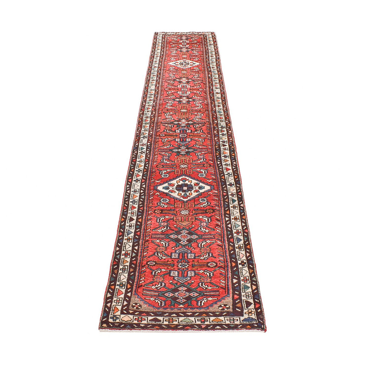 Tapis de couloir Tapis persan - Nomadic - 386 x 71 cm - rouge