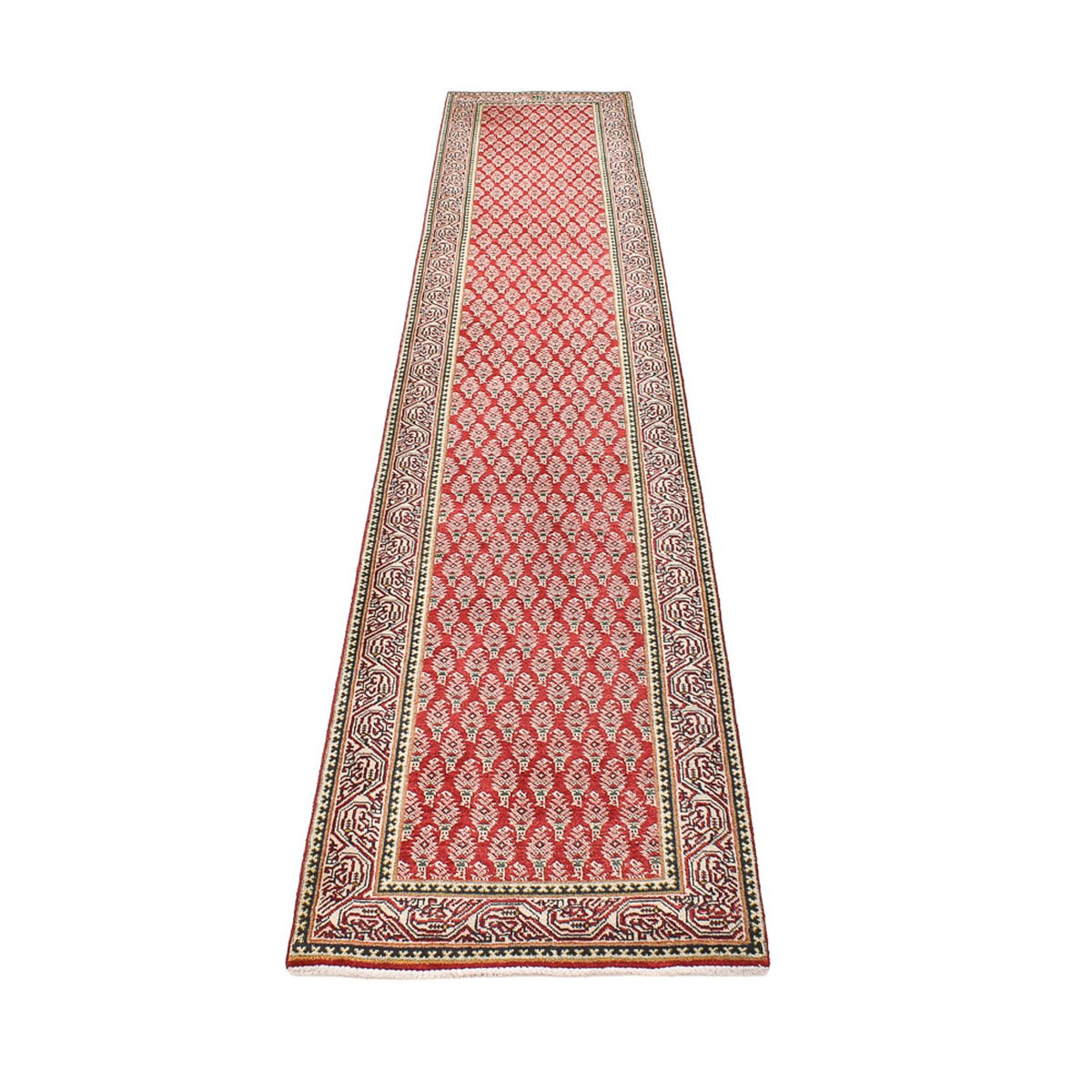 Tapis de couloir Tapis persan - Tabriz - 381 x 73 cm - rouille
