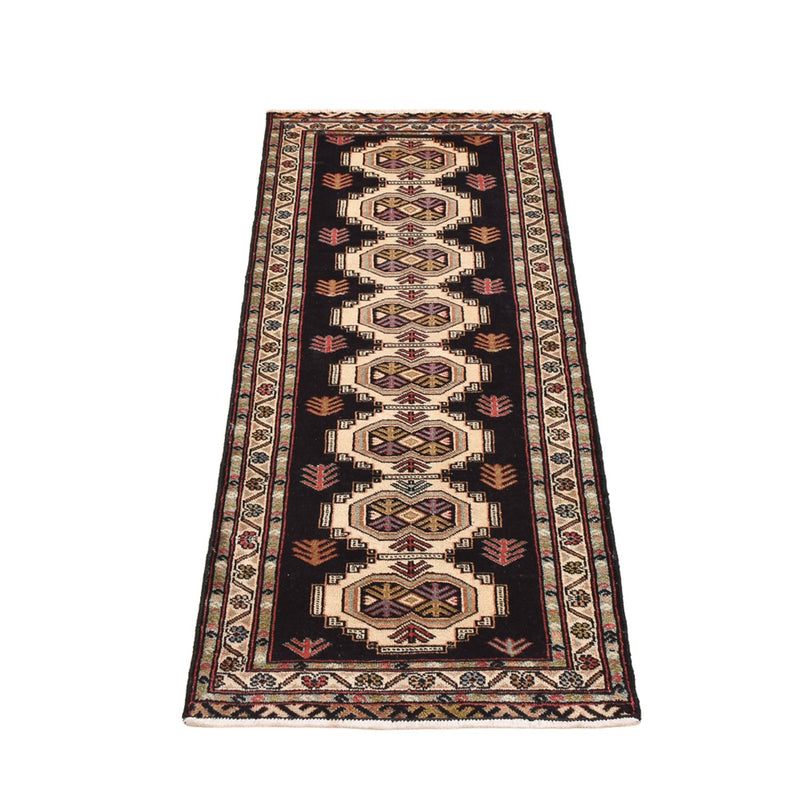 Tapis de couloir Tapis Turkaman - 187 x 63 cm - bleu foncé