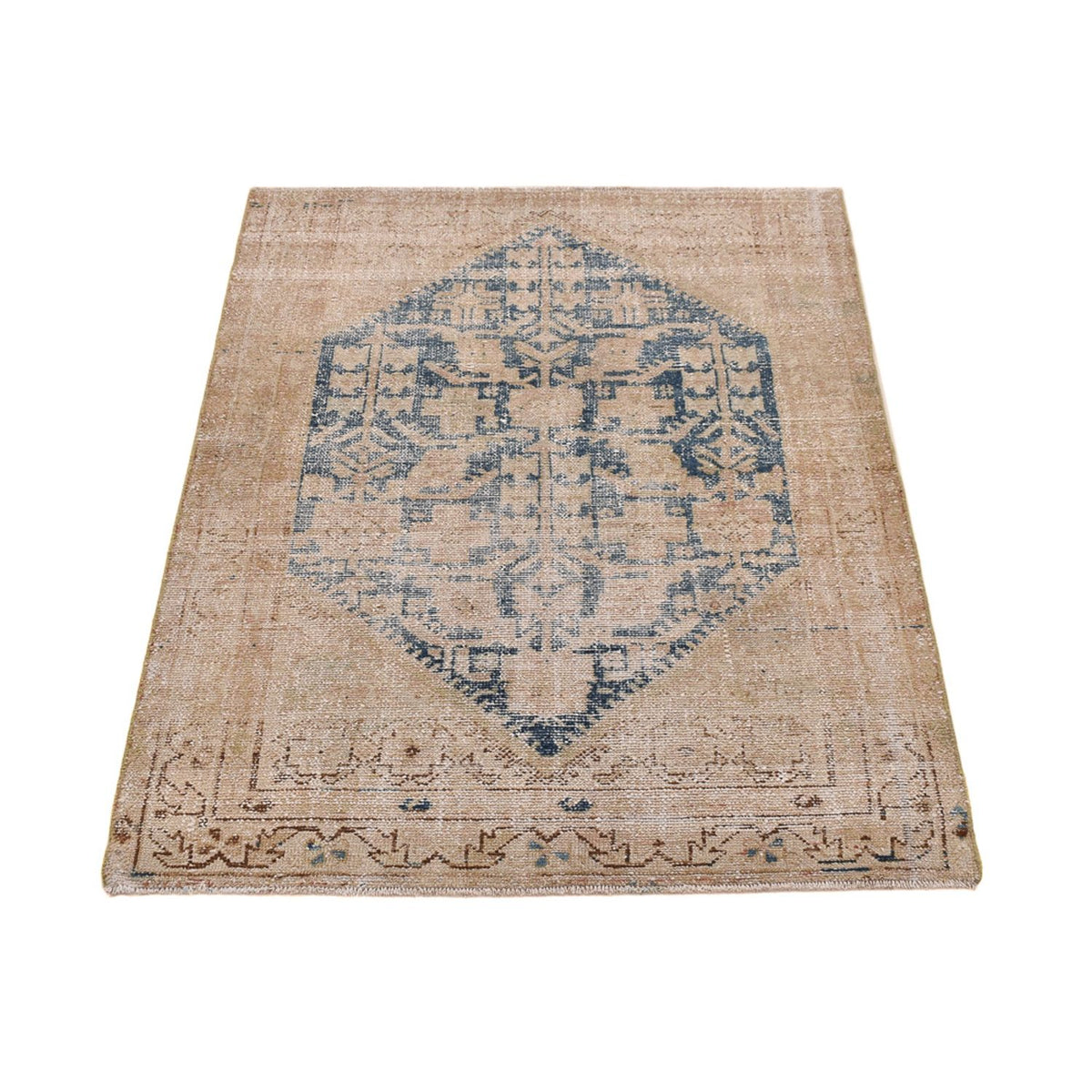 Tapis vintage - 148 x 108 cm - bleu