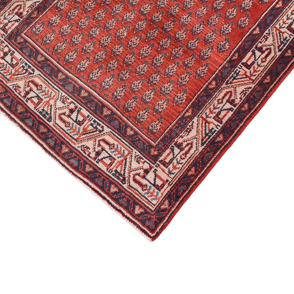 Tapis de couloir Tapis persan - Mir - 462 x 77 cm - rouille