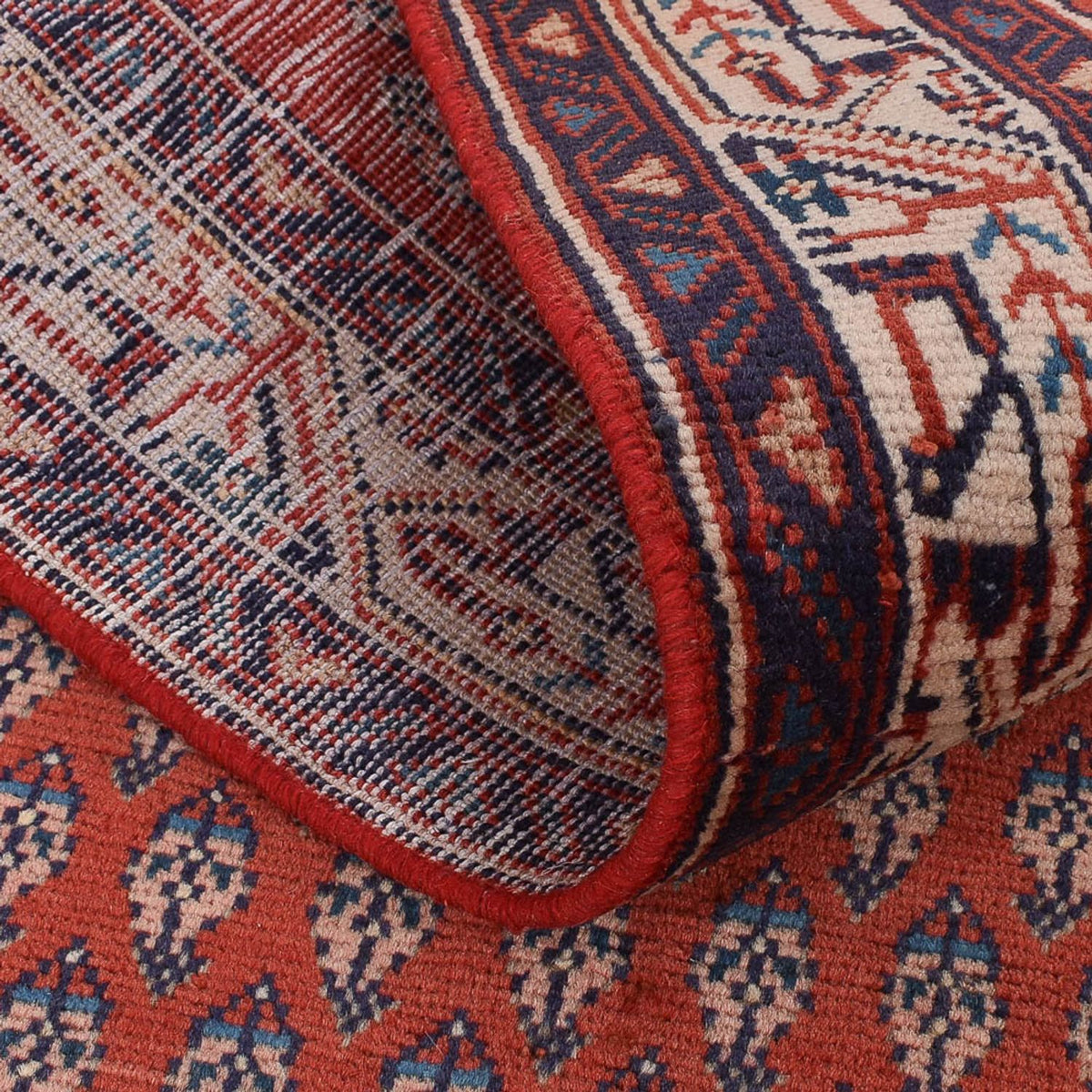 Tapis de couloir Tapis persan - Mir - 462 x 77 cm - rouille