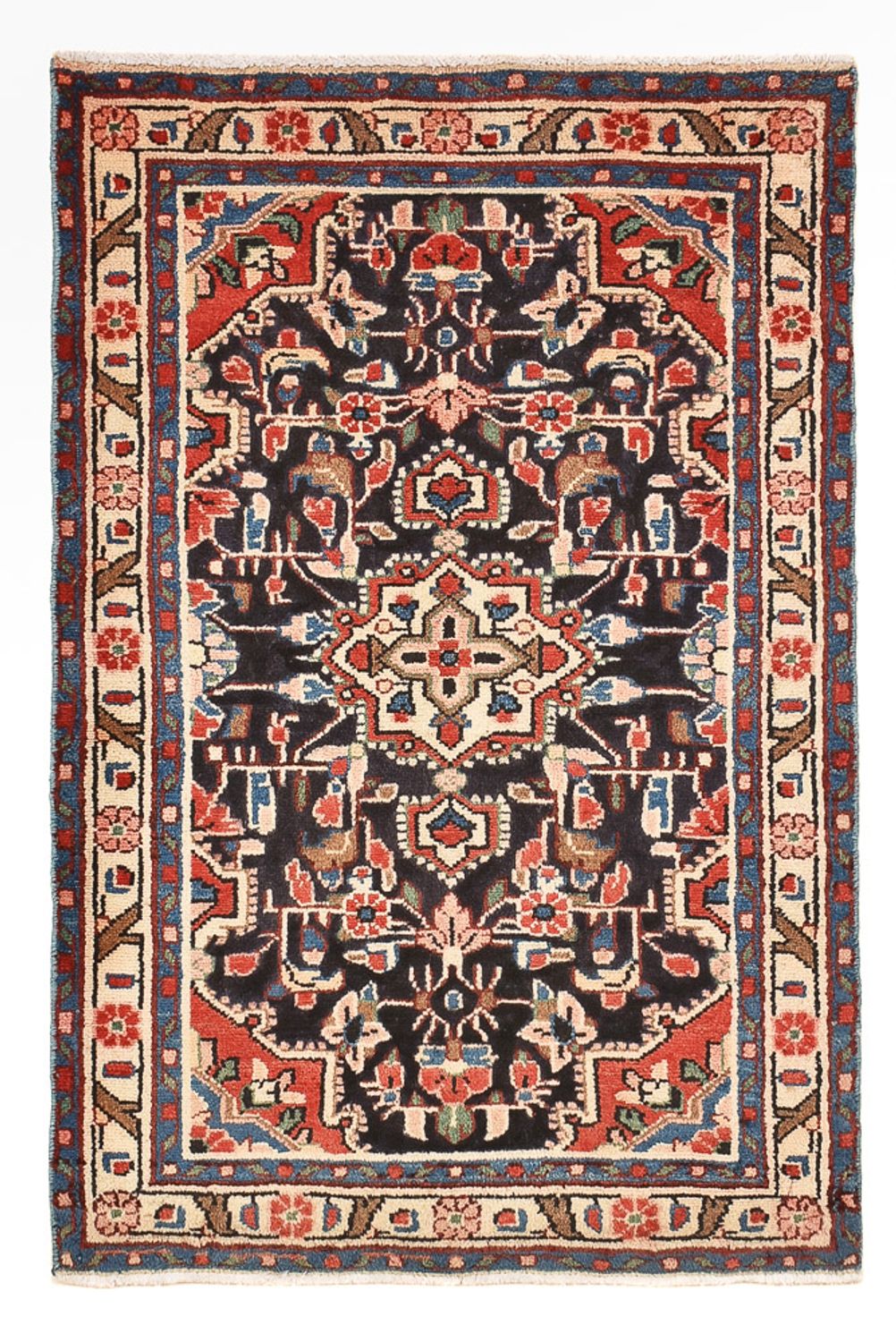 Tapis persan - Nomadic - 96 x 65 cm - bleu foncé