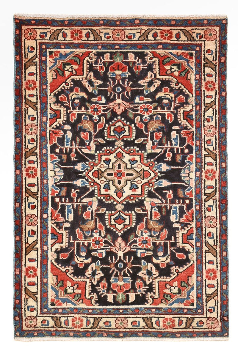 Tapis persan - Nomadic - 96 x 65 cm - bleu foncé