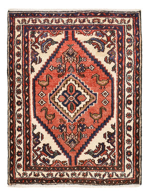 Tapis persan - Nomadic - 92 x 68 cm - rouge clair
