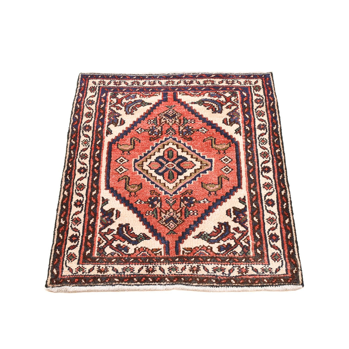 Tapis persan - Nomadic - 92 x 68 cm - rouge clair