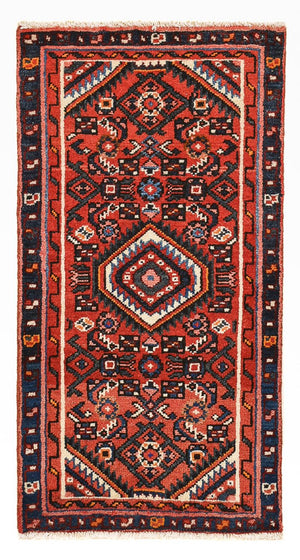 Tapis persan - Nomadic - 93 x 49 cm - rouge foncé