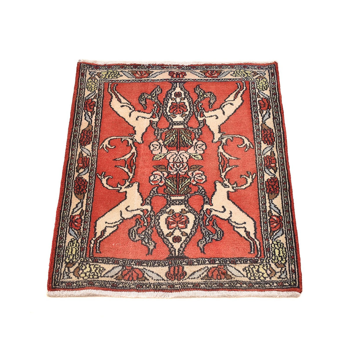 Tapis persan - Nomadic - 78 x 67 cm - rouge