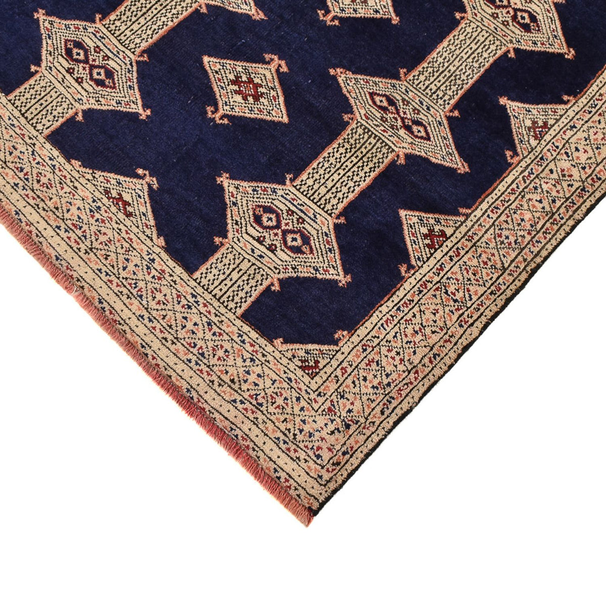 Tapis Turkaman - 173 x 120 cm - bleu foncé