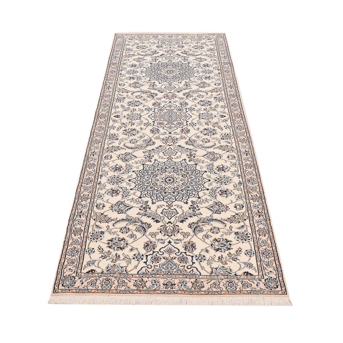 Tapis de couloir Tapis persan - Nain - Royal - 278 x 91 cm - crème