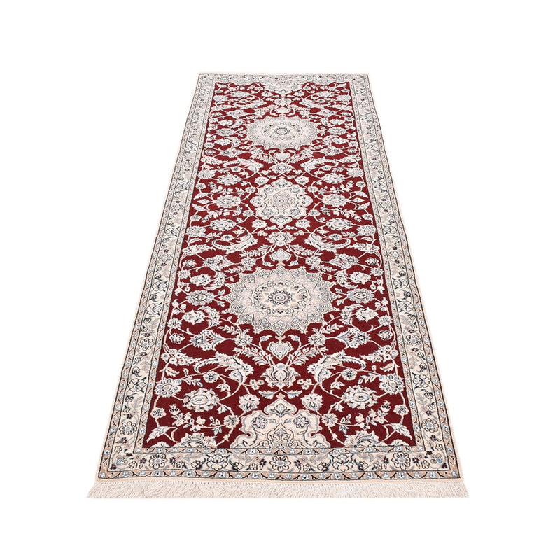 Tapis de couloir Tapis persan - Nain - Royal - 275 x 93 cm - rouge