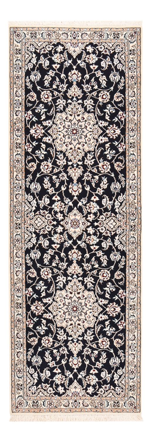 Tapis de couloir Tapis persan - Nain - Royal - 213 x 72 cm - bleu foncé