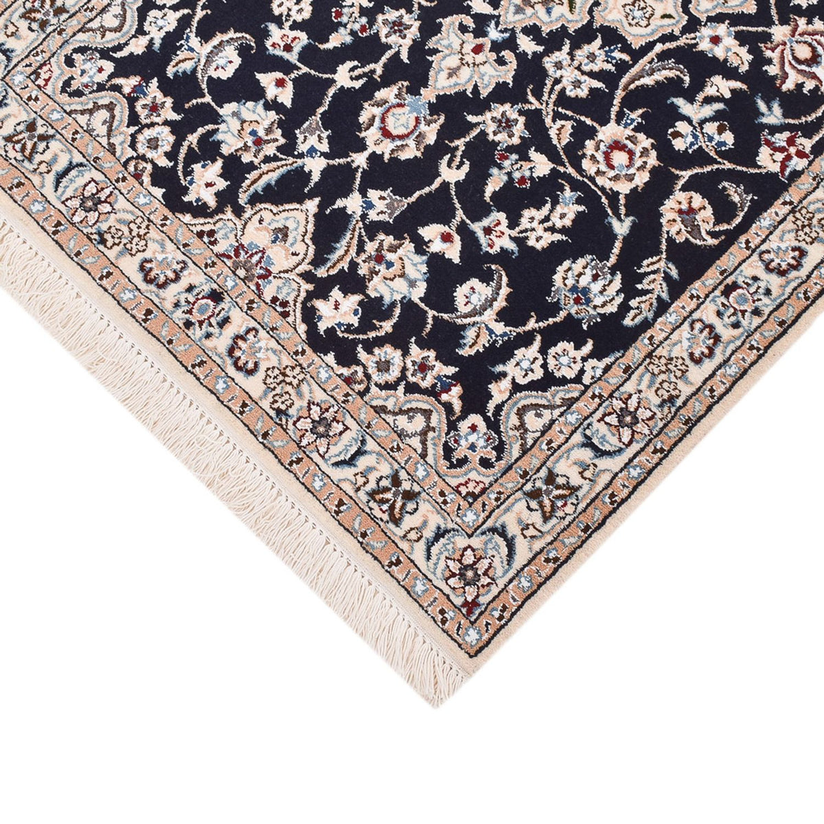 Tapis de couloir Tapis persan - Nain - Royal - 213 x 72 cm - bleu foncé