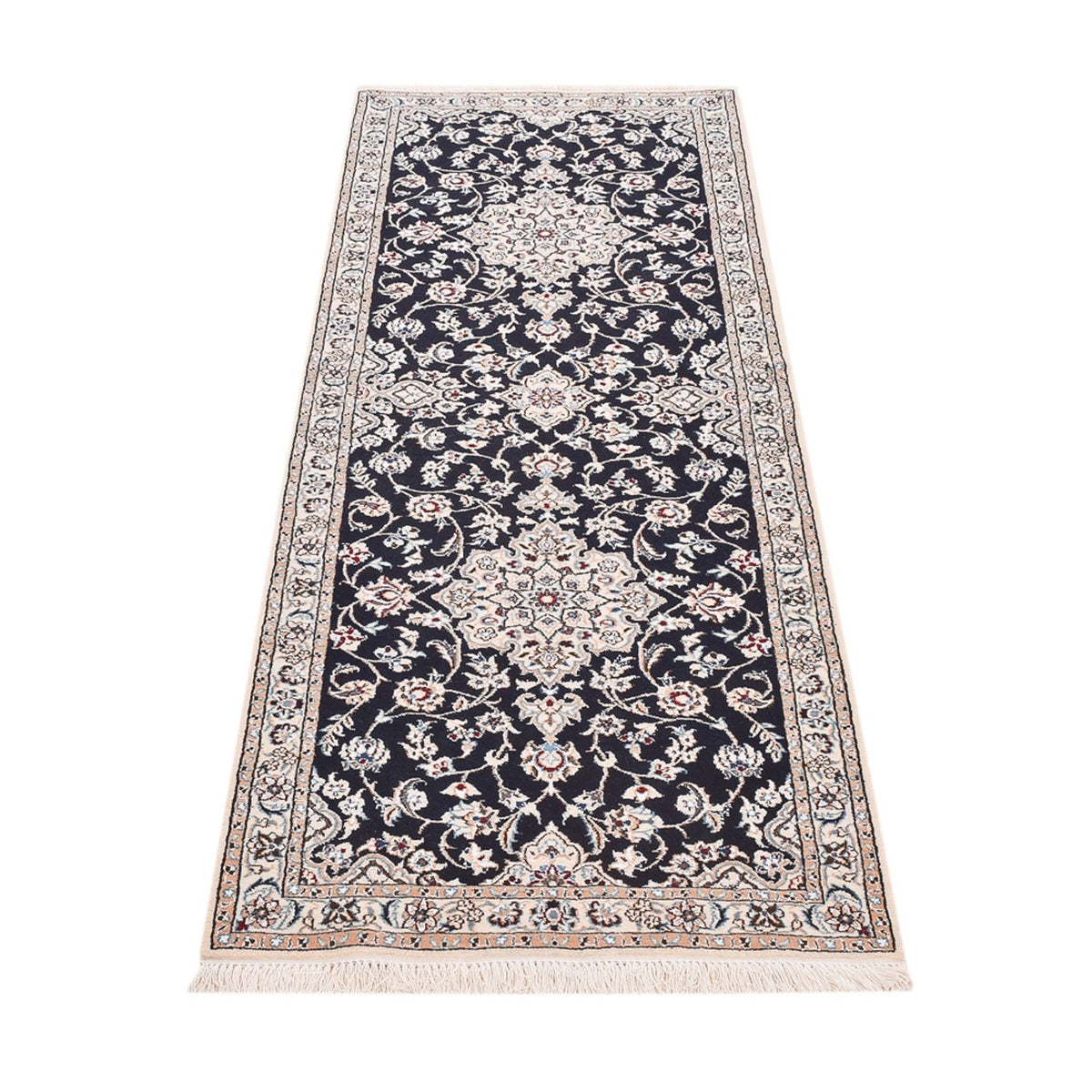 Tapis de couloir Tapis persan - Nain - Royal - 213 x 72 cm - bleu foncé