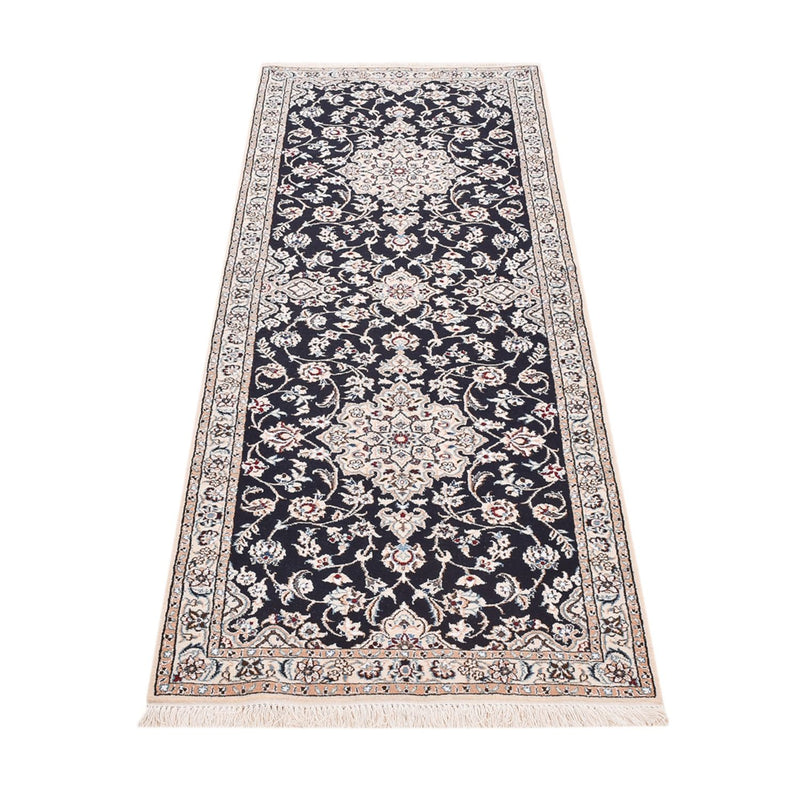 Tapis de couloir Tapis persan - Nain - Royal - 213 x 72 cm - bleu foncé