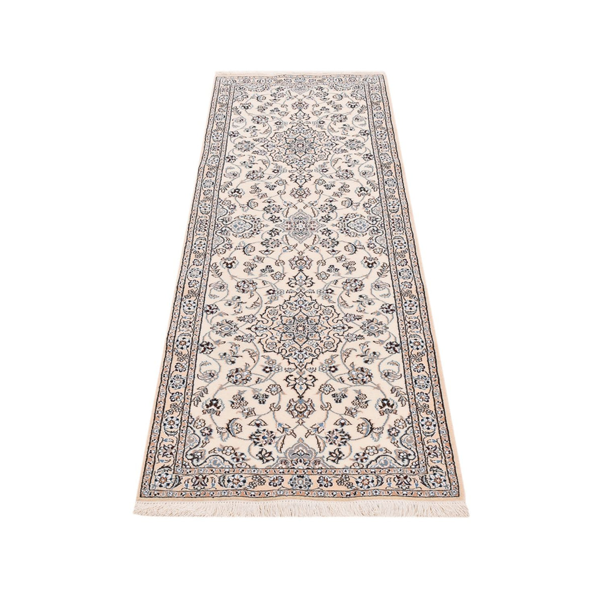 Tapis de couloir Tapis persan - Nain - Royal - 215 x 71 cm - crème