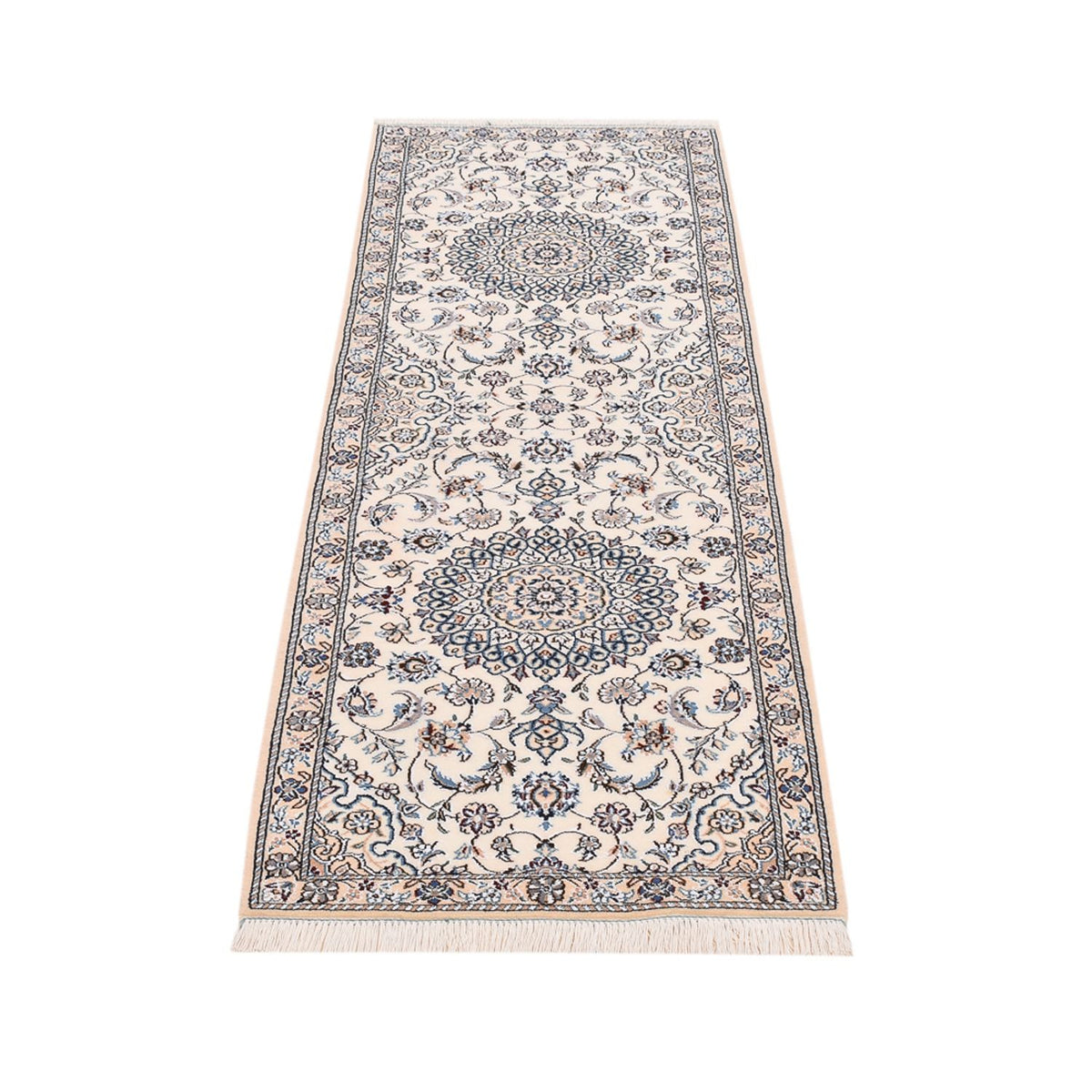 Tapis de couloir Tapis persan - Nain - Royal - 197 x 61 cm - crème