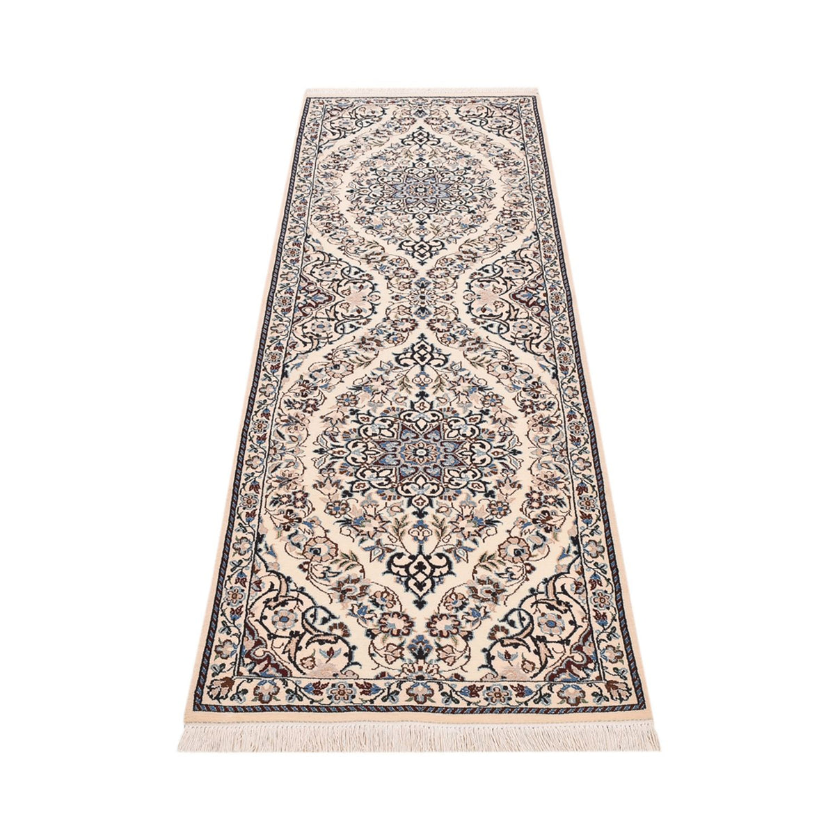 Tapis de couloir Tapis persan - Nain - Royal - 230 x 70 cm - crème