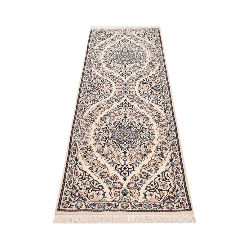 Tapis de couloir Tapis persan - Nain - Royal - 230 x 70 cm - crème
