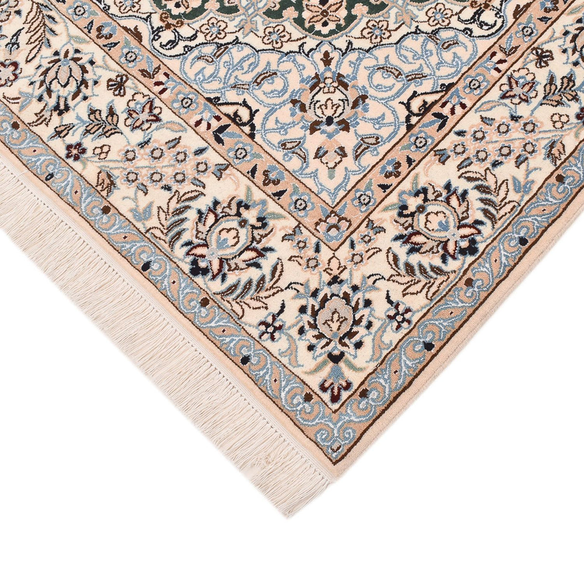 Tapis persan - Nain - Royal - 255 x 159 cm - vert foncé