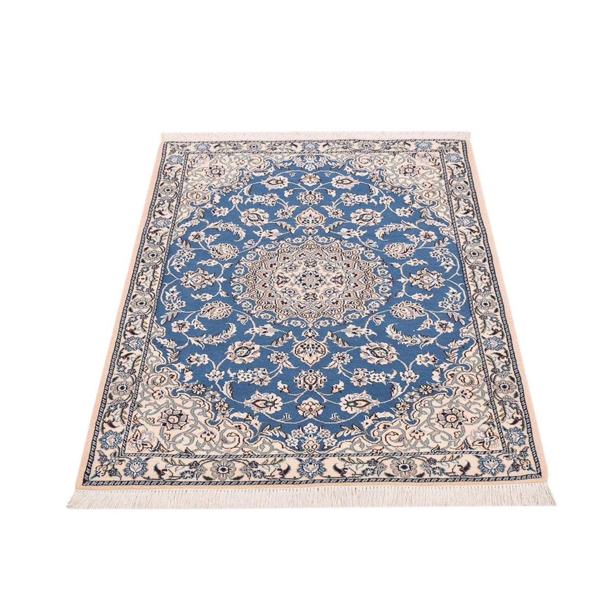 Tapis persan - Nain - Royal - 127 x 90 cm - bleu