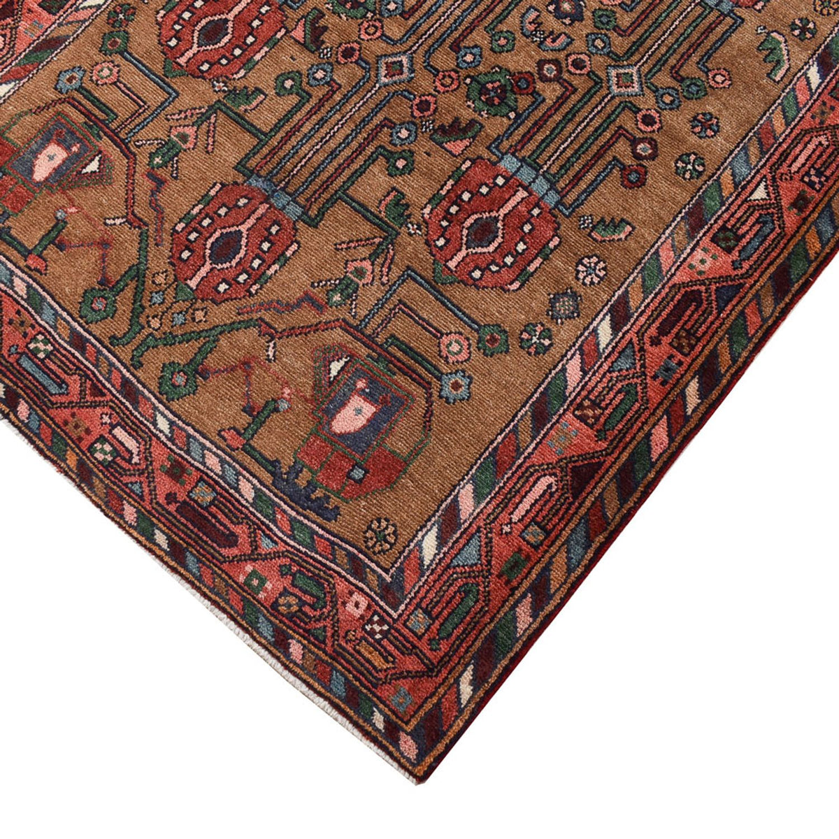 Tapis de couloir Tapis persan - Nomadic - 317 x 112 cm - terracotta