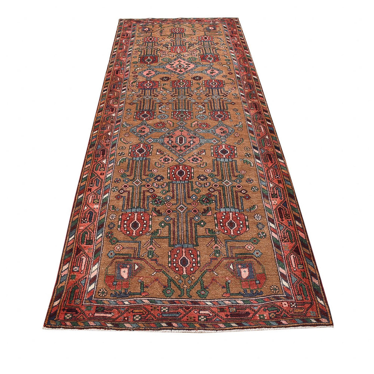 Tapis de couloir Tapis persan - Nomadic - 317 x 112 cm - terracotta