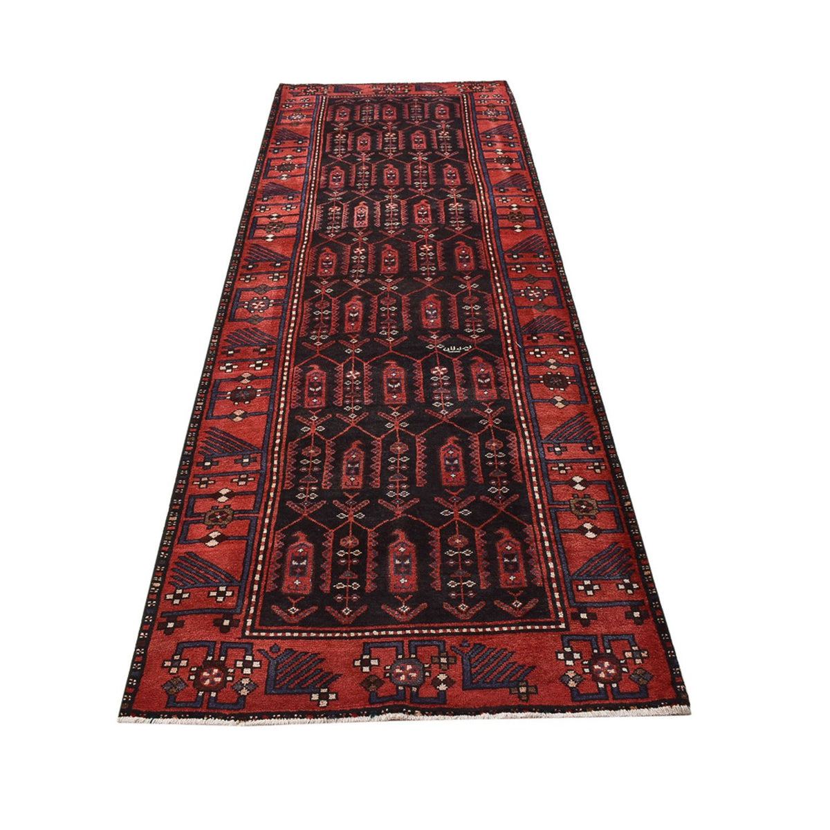 Tapis de couloir Tapis persan - Nomadic - 303 x 104 cm - rouge