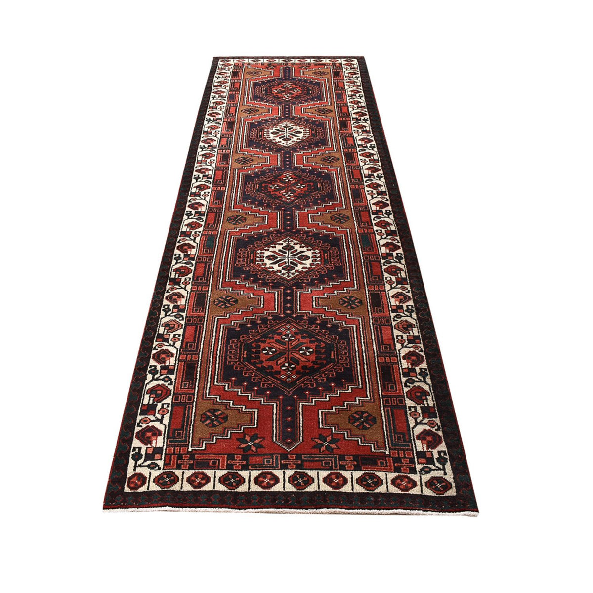 Tapis de couloir Tapis persan - Nomadic - 313 x 100 cm - rouge foncé