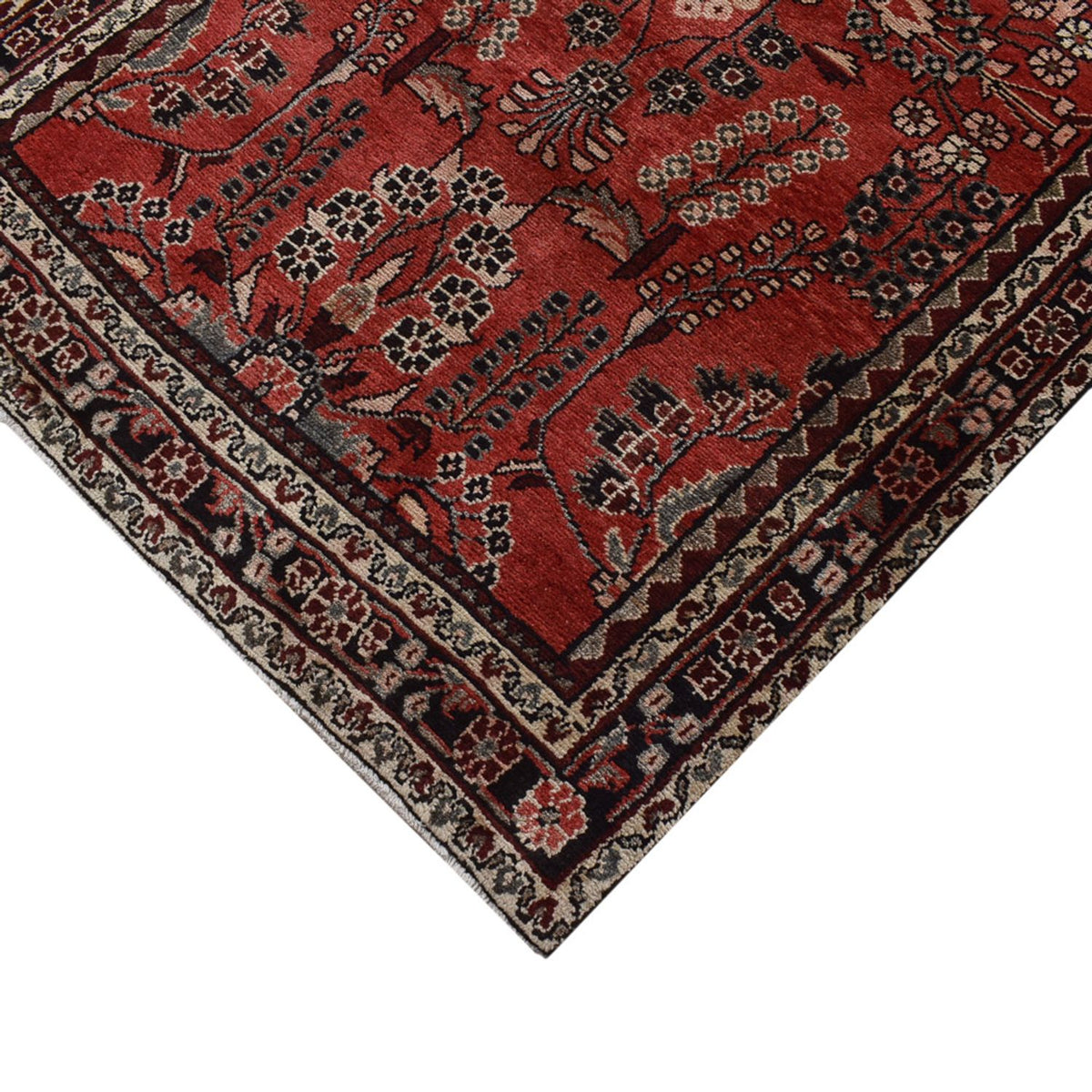 Tapis de couloir Tapis persan - Tabriz - 398 x 110 cm - rouge