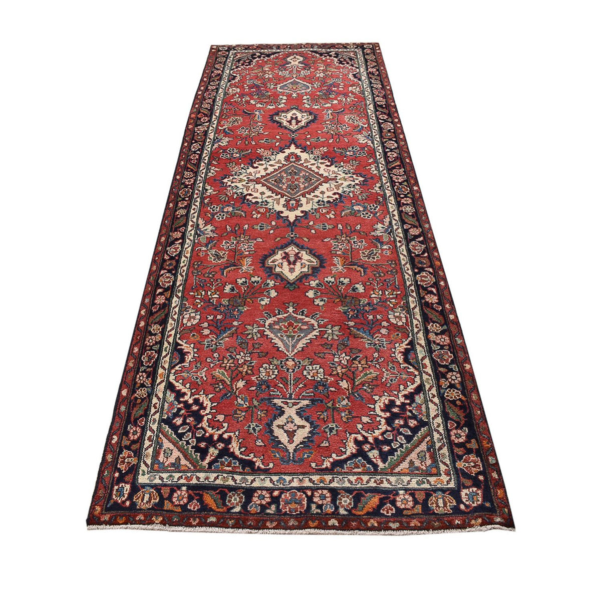 Tapis de couloir Tapis persan - Nomadic - 348 x 111 cm - rouge clair