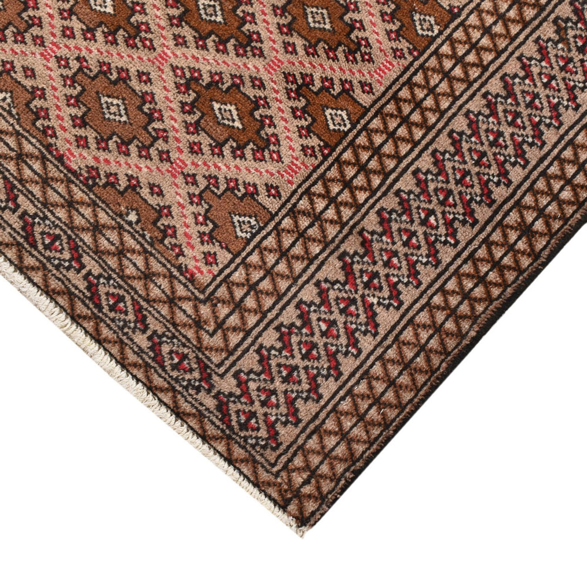 Tapis Turkaman - 132 x 97 cm - rouge clair