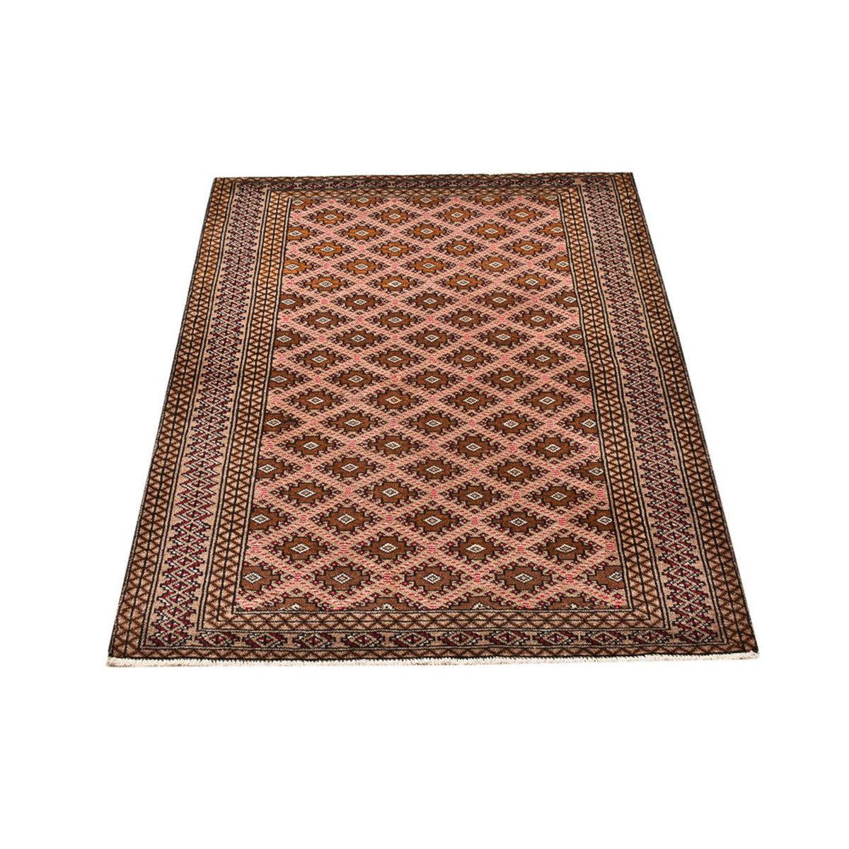 Tapis Turkaman - 132 x 97 cm - rouge clair