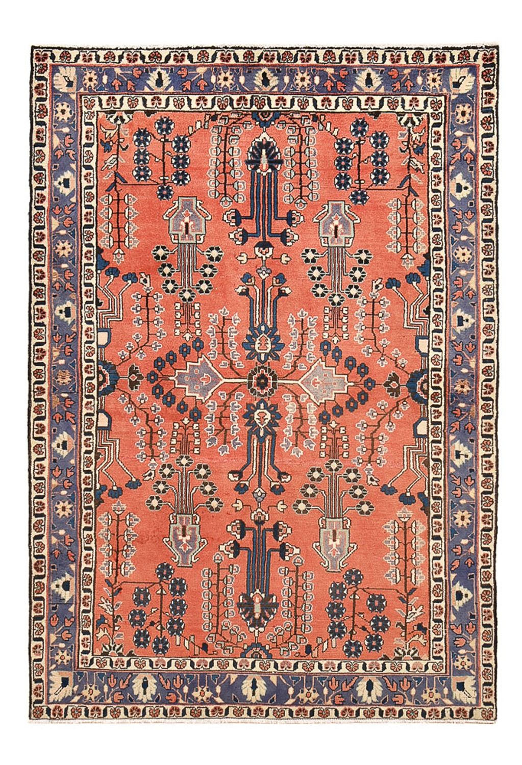 Tapis persan - Nomadic - 191 x 129 cm - rouge clair