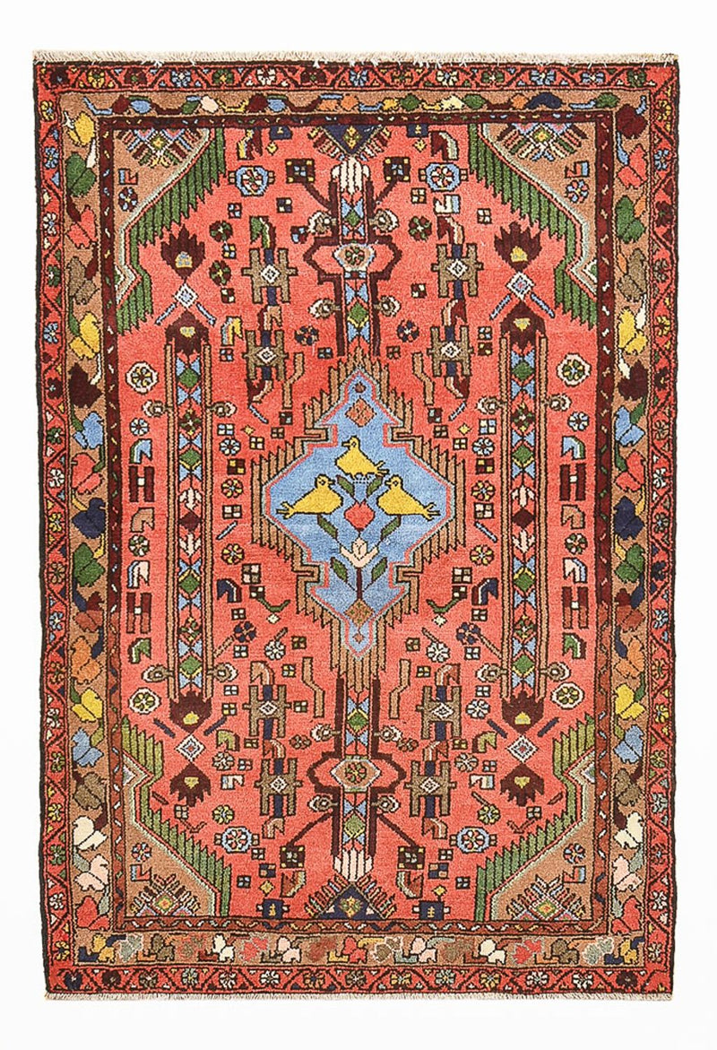 Tapis persan - Nomadic - 155 x 104 cm - rouge clair