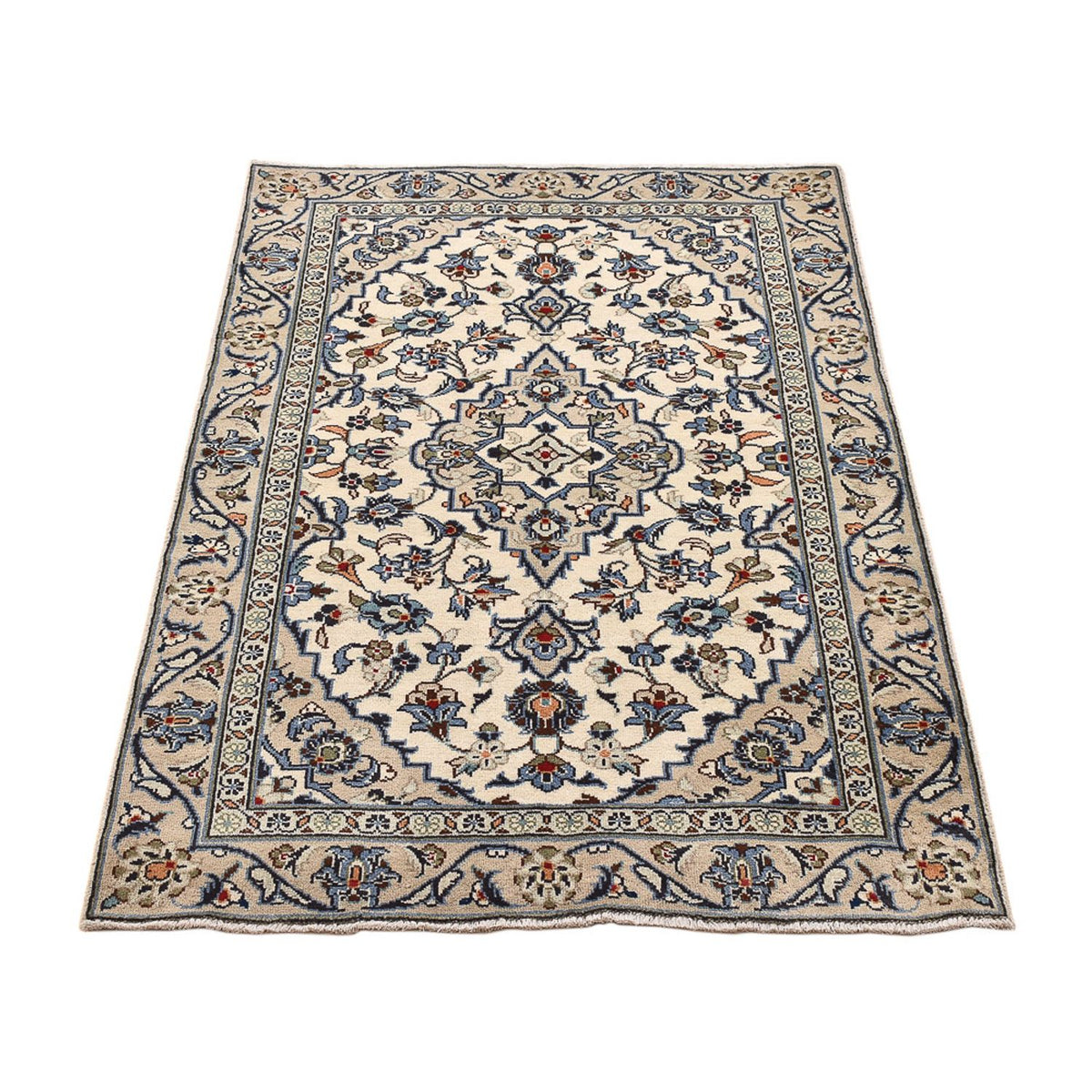Tapis persan - Keshan - 140 x 92 cm - gris clair