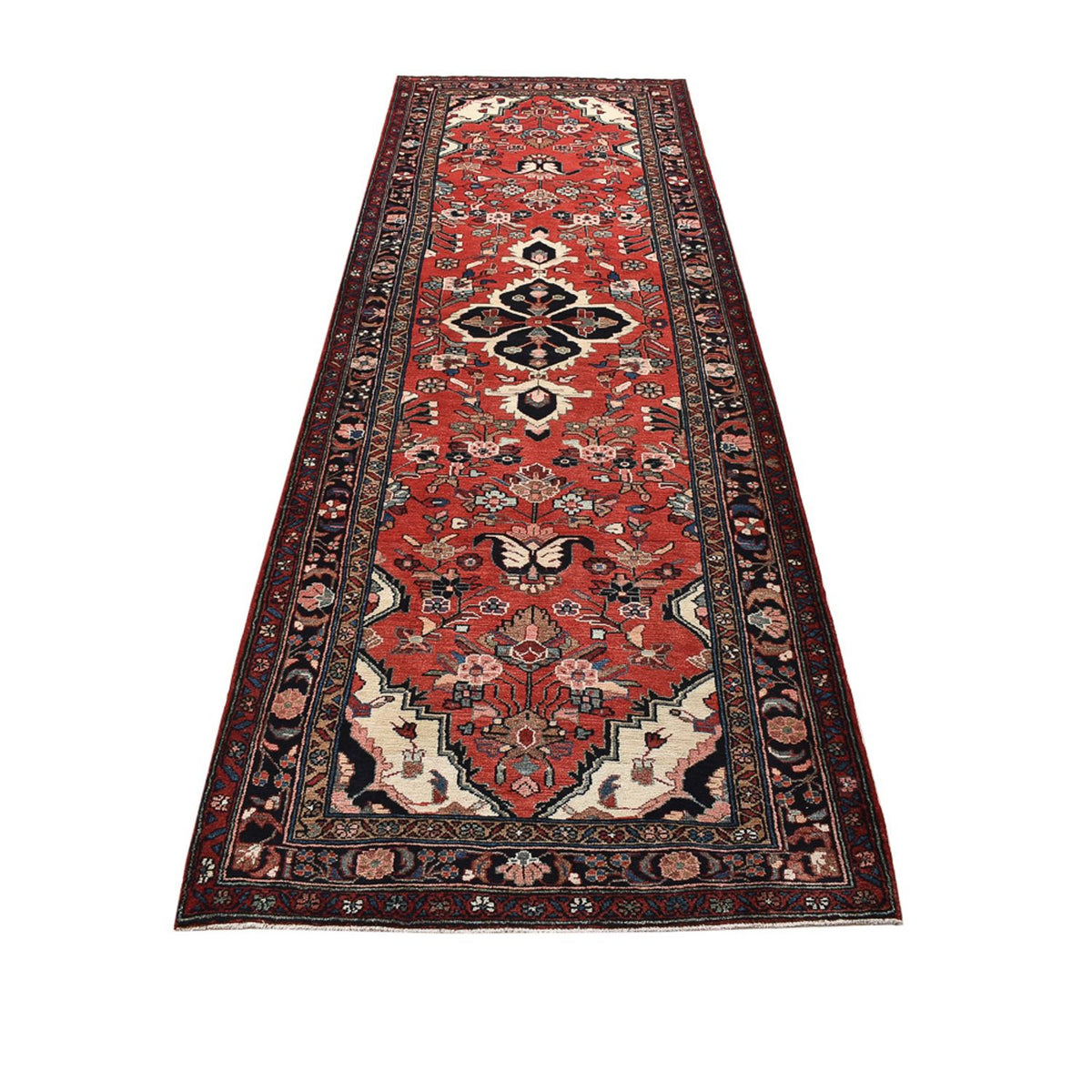 Tapis de couloir Tapis persan - Nomadic - 346 x 114 cm - rouge