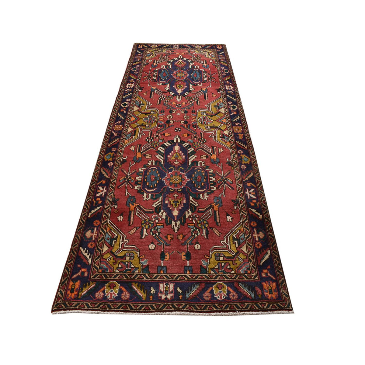 Tapis de couloir Tapis persan - Tabriz - 338 x 112 cm - rouge