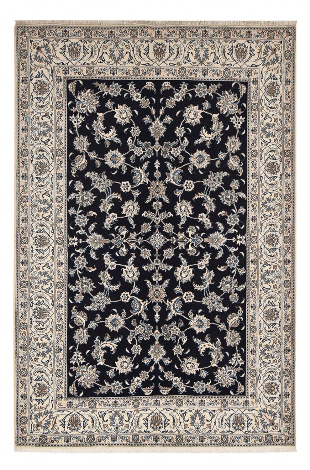 Tapis persan - Nain - 292 x 195 cm - bleu foncé