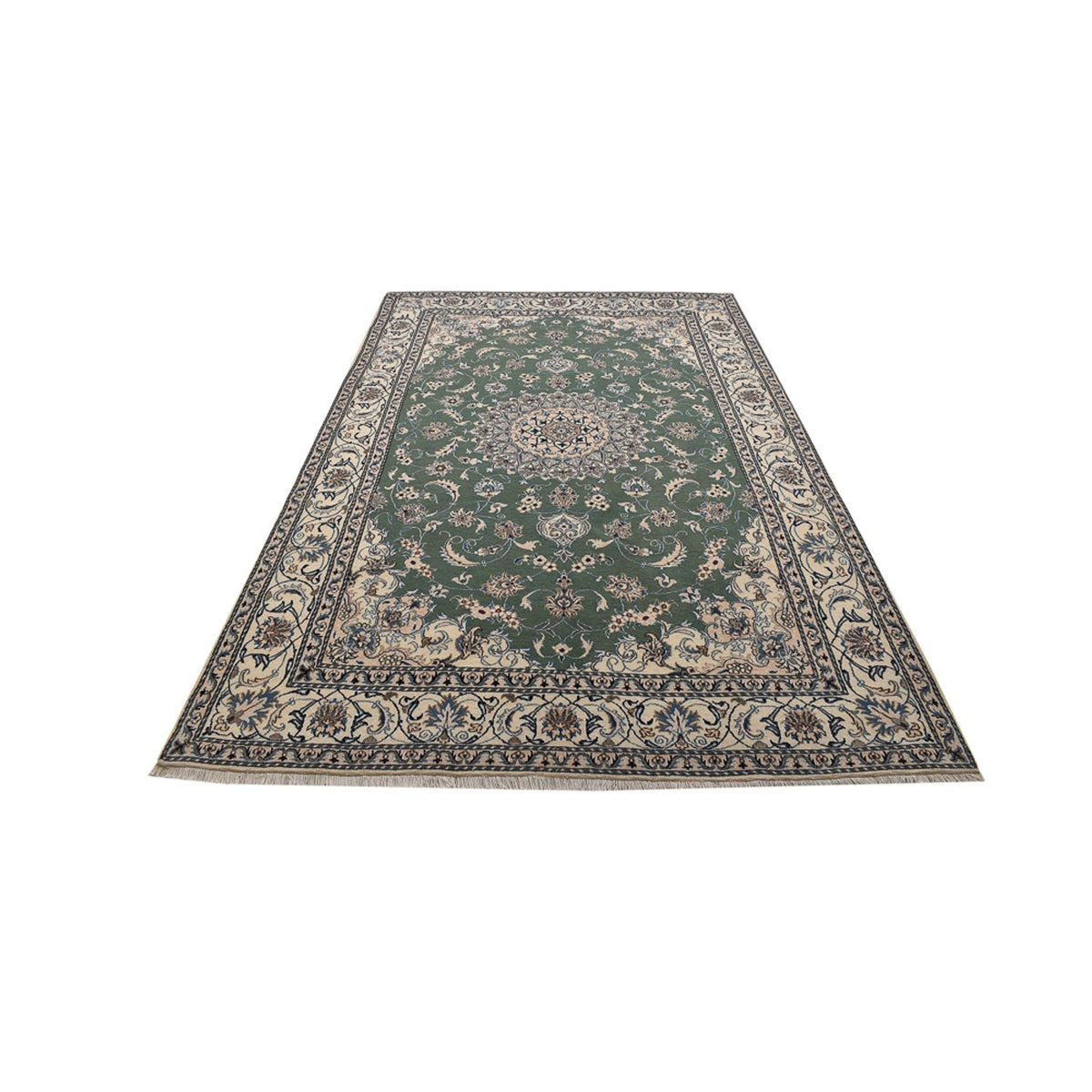 Tapis persan - Nain - 300 x 197 cm - vert menthe