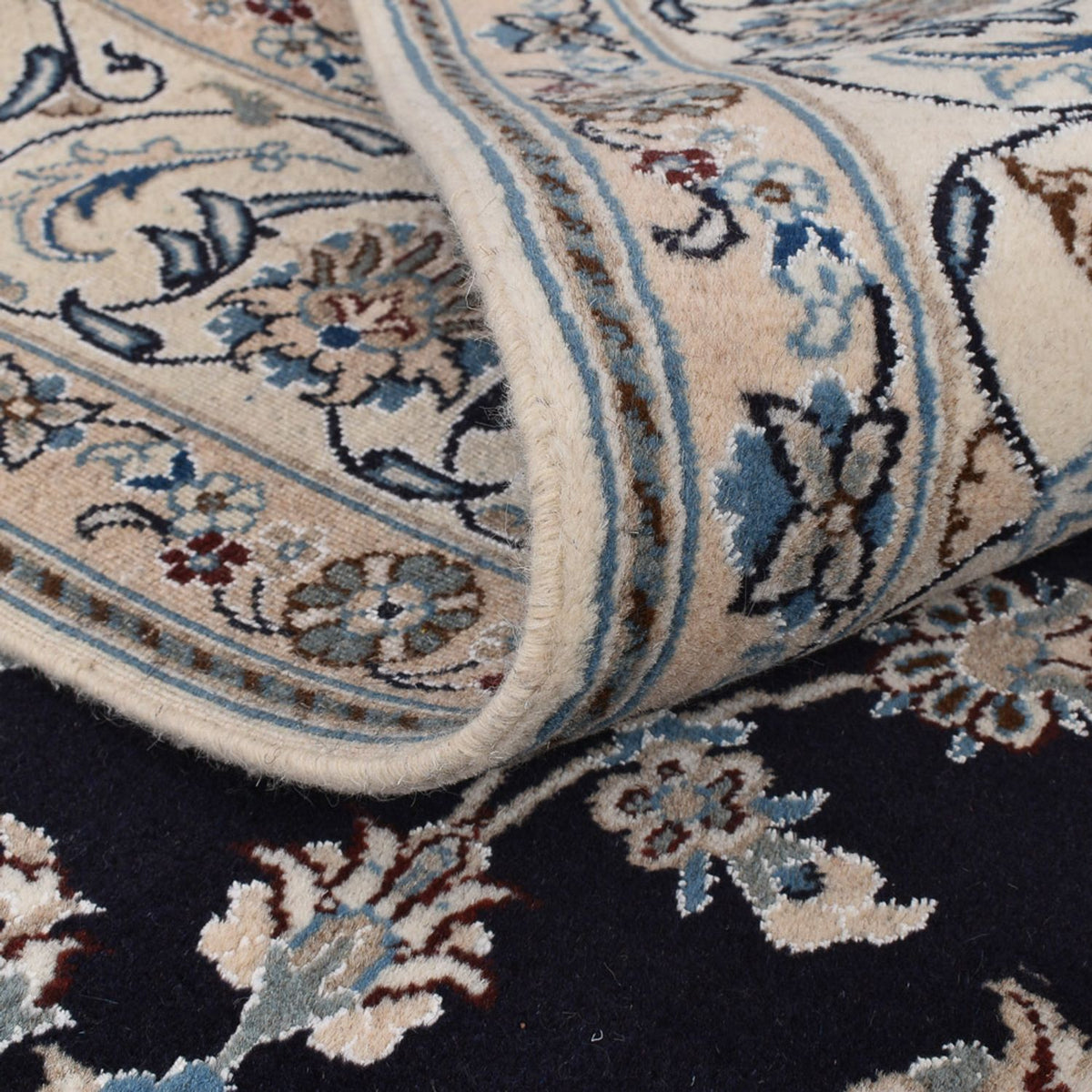 Tapis persan - Nain - 310 x 198 cm - bleu foncé