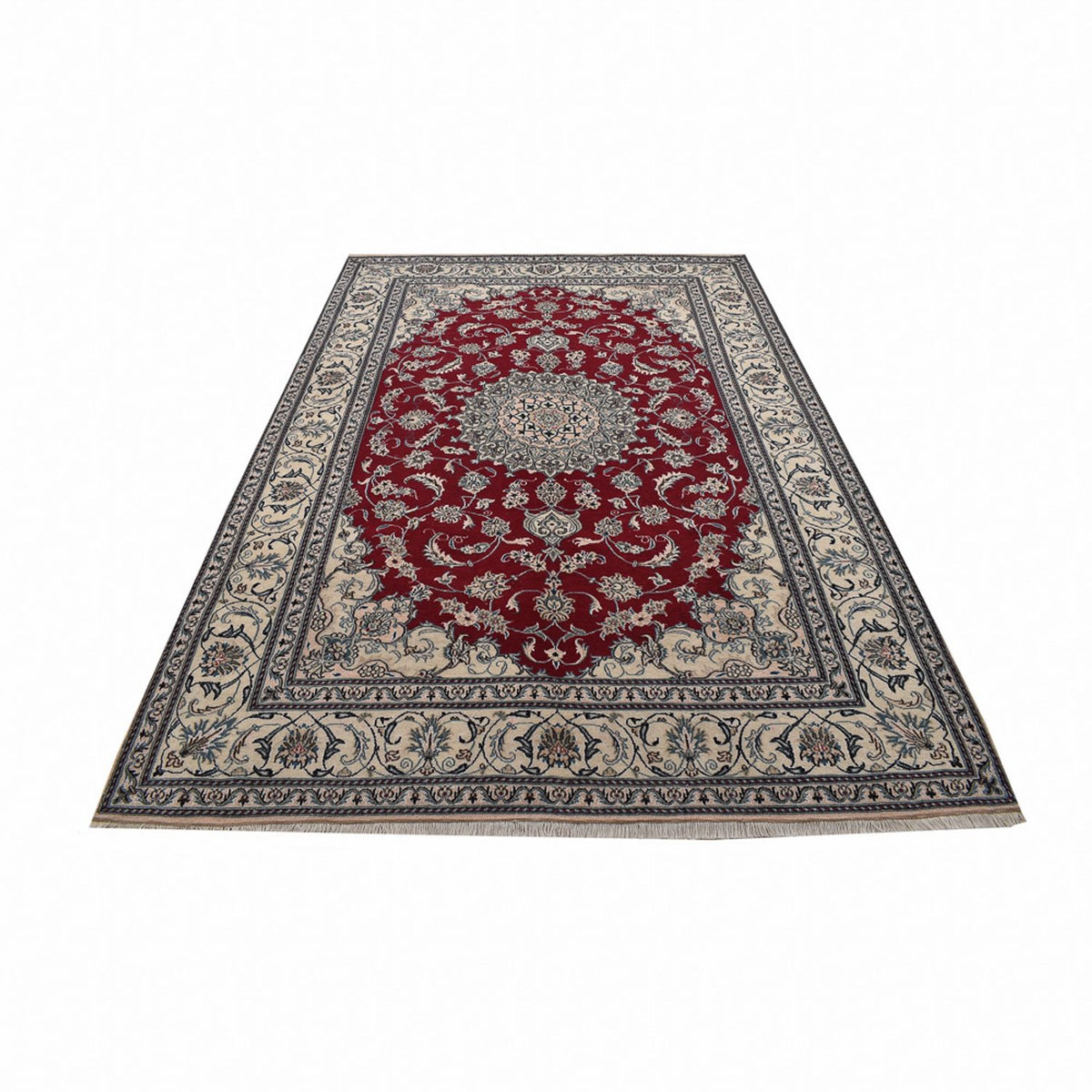 Tapis persan - Nain - 297 x 203 cm - rouge