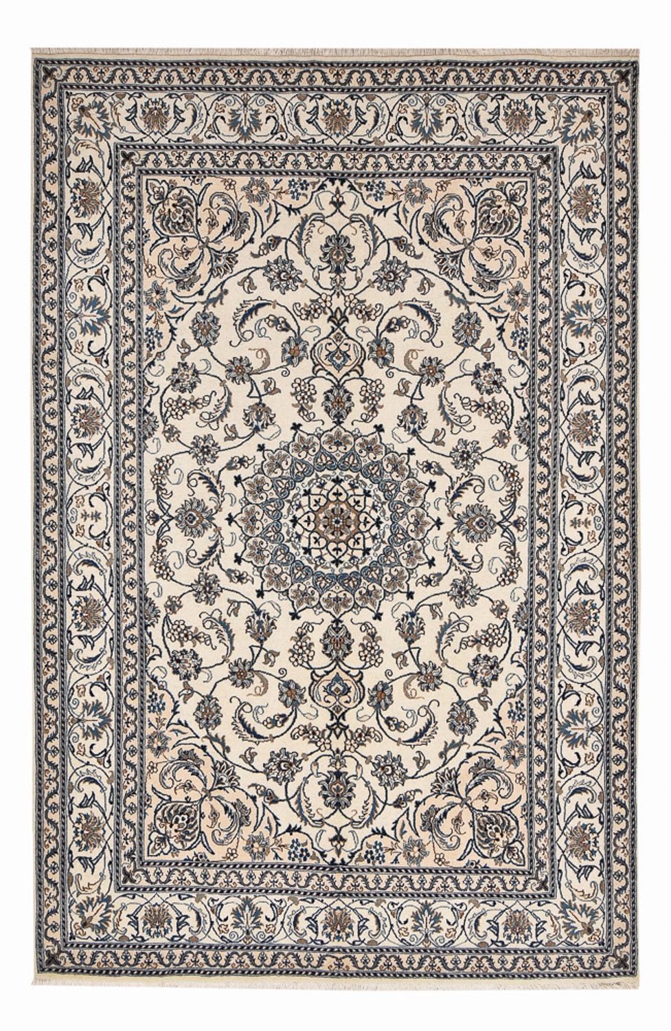 Tapis persan - Nain - 304 x 203 cm - crème