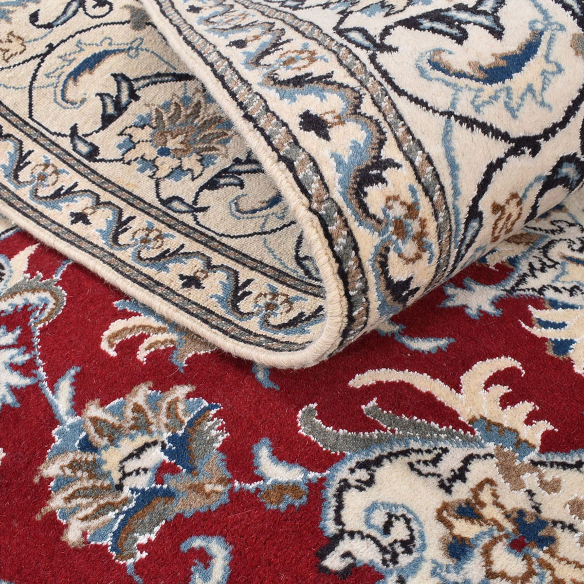 Tapis persan - Nain carré - 197 x 195 cm - rouge