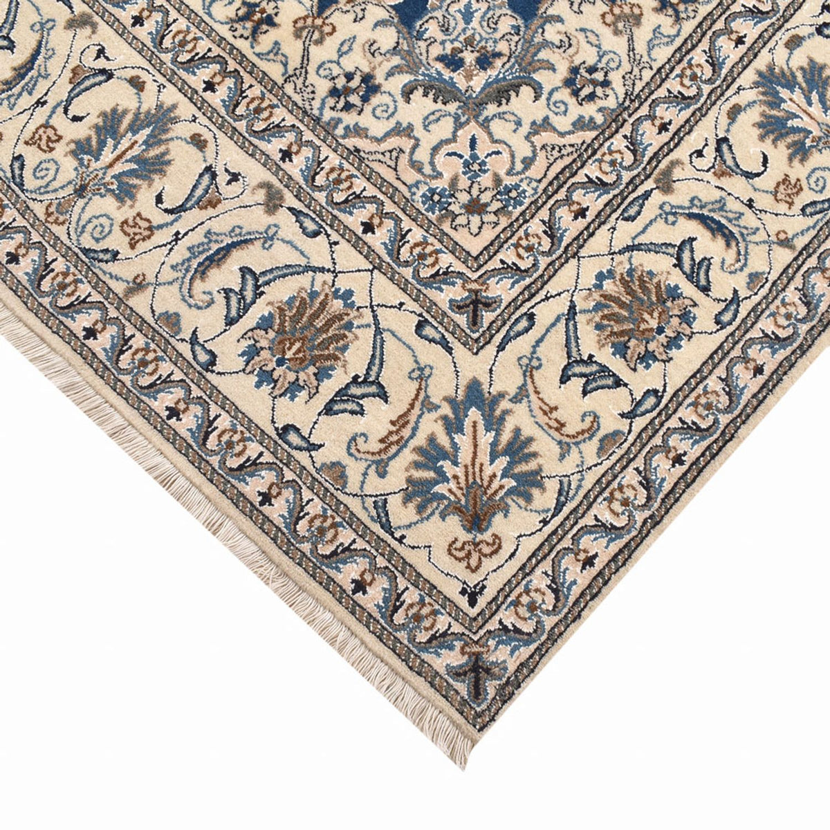 Tapis persan - Nain carré - 202 x 195 cm - bleu