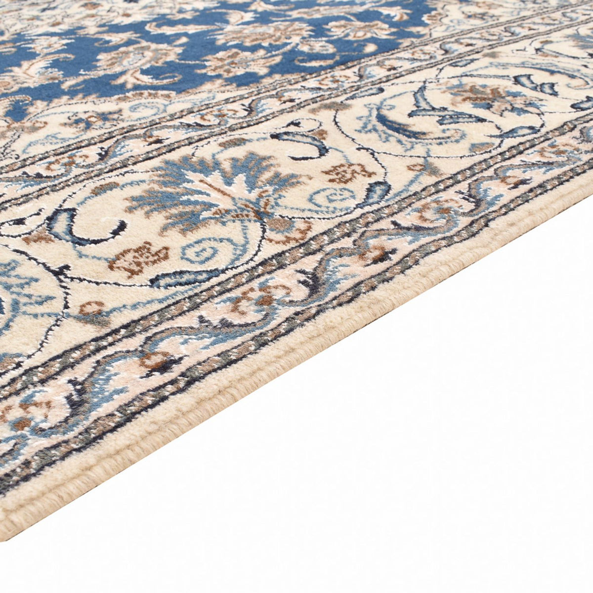 Tapis persan - Nain carré - 202 x 195 cm - bleu