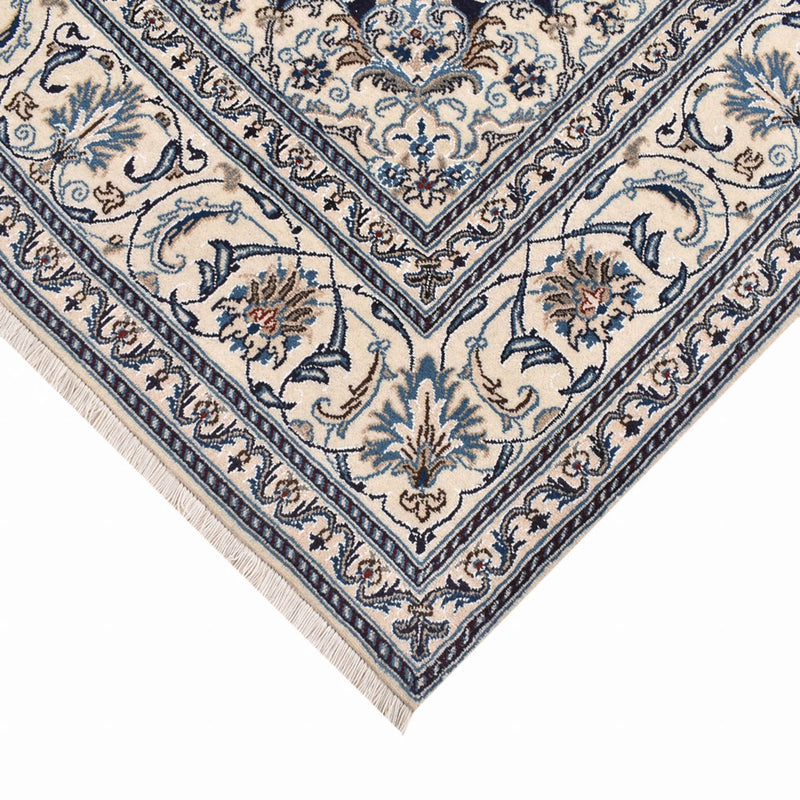 Tapis persan - Nain carré  - 198 x 195 cm - bleu foncé