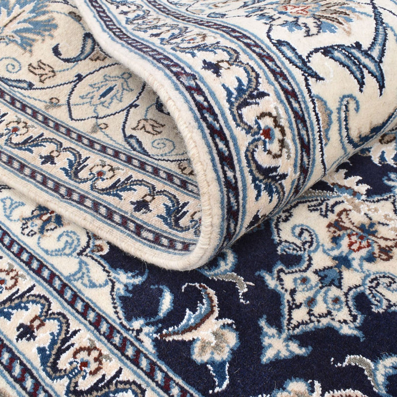 Tapis persan - Nain carré  - 198 x 195 cm - bleu foncé