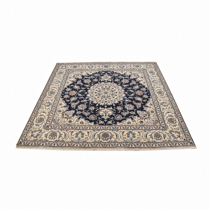 Tapis persan - Nain carré  - 195 x 193 cm - bleu foncé