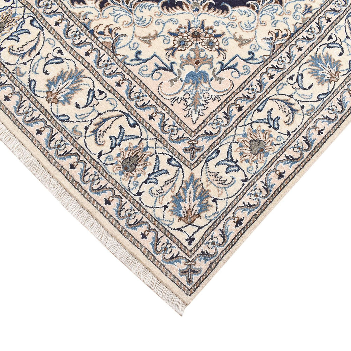 Tapis persan - Nain - 239 x 165 cm - bleu foncé